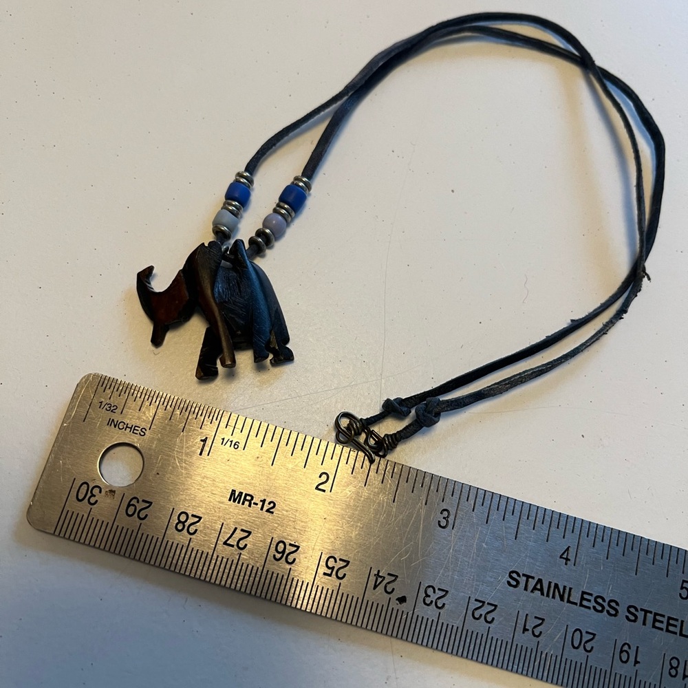 Black Elephant Pendant Necklace